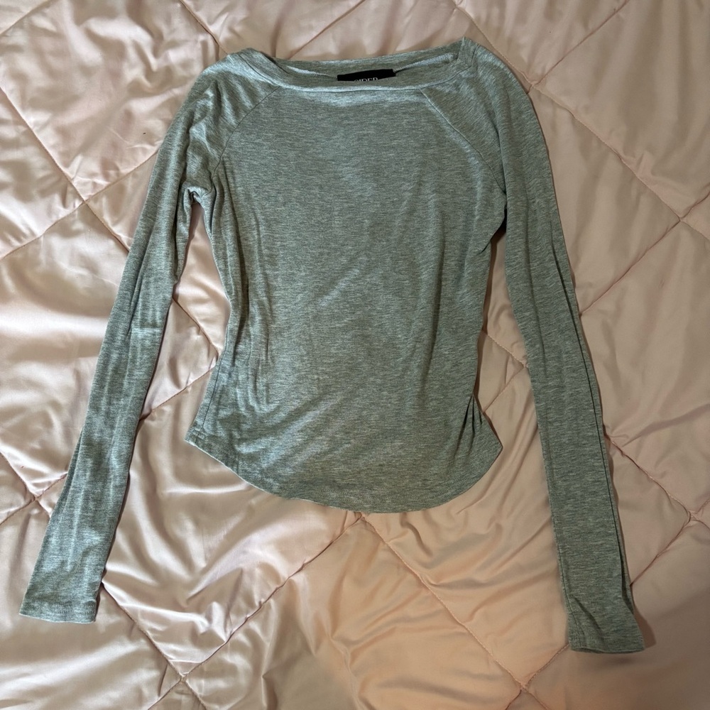 Cider heather grey seamless long sleeve top